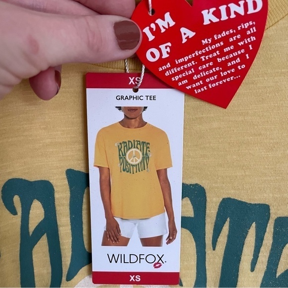 π Wildfox | Radiate Positivity floral Peace sign graphic tee NWT - Picture 9 of 11